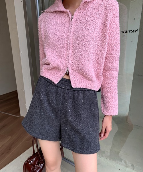パンツ ラメグリッターショートパンツ/キラキラショーツ レディース