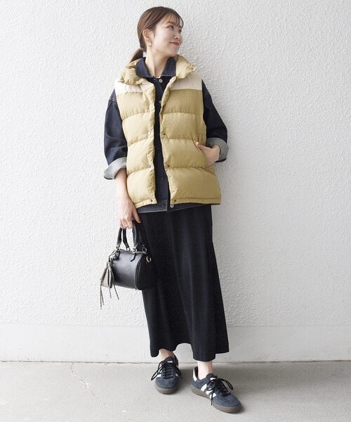 SHIPS any ダウンベスト ベスト any: ナイロン スタンドカラー ダウン