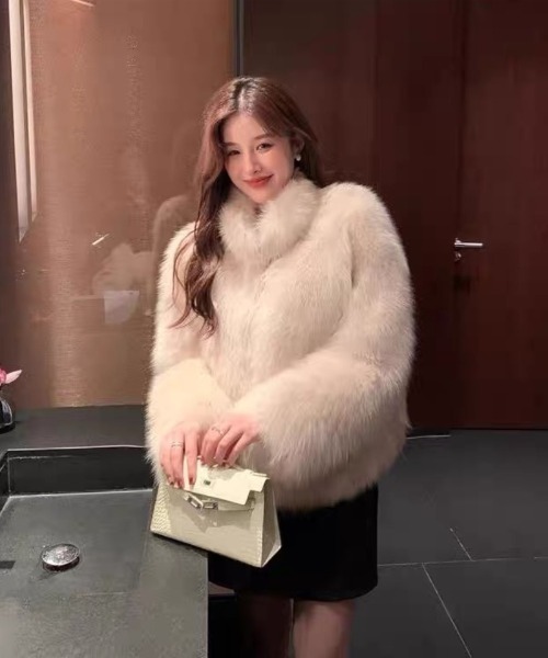 shameless ブルゾン アウター もこもこエコファーブルゾン レディース