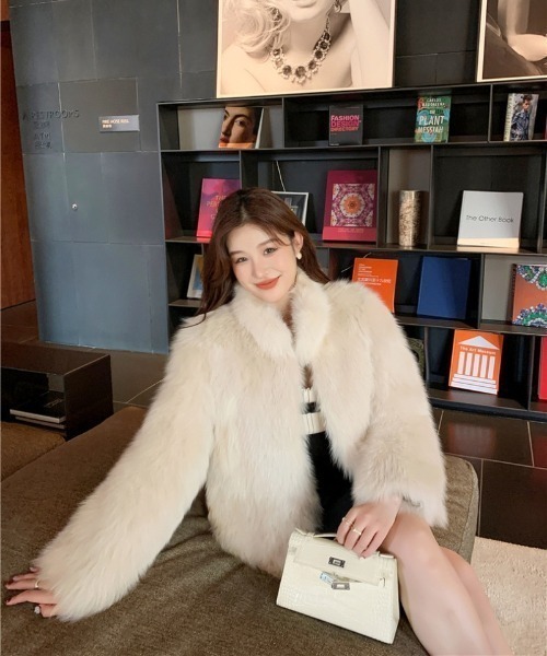 shameless ブルゾン アウター もこもこエコファーブルゾン レディース