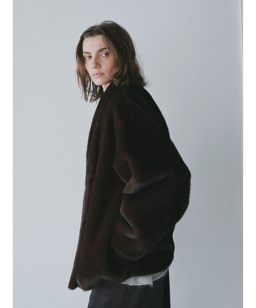 HER. コート アウター ファーライクショールジャケット レディース