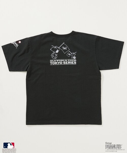 「Vintage PEANUTS」 半袖Tシャツ MEDIUM ブラックミックス メンズ_画像4