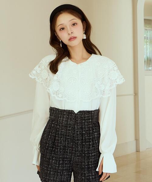 AND COUTURE（アンドクチュール） ブラウス シャツ レースカラー