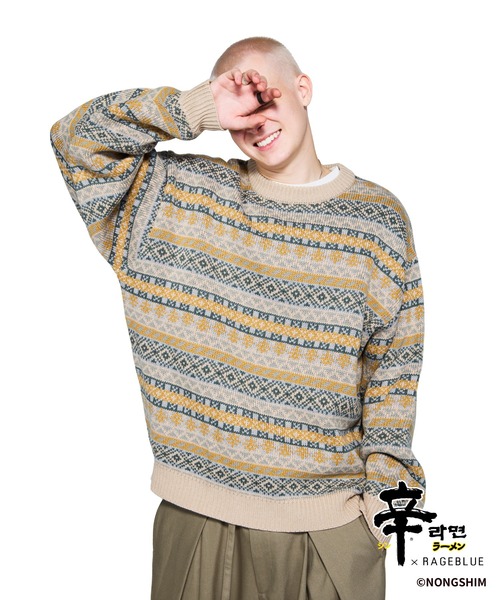 RAGEBLUE（レイジブルー） セーター ニット 「辛ラーメン」コラボ
