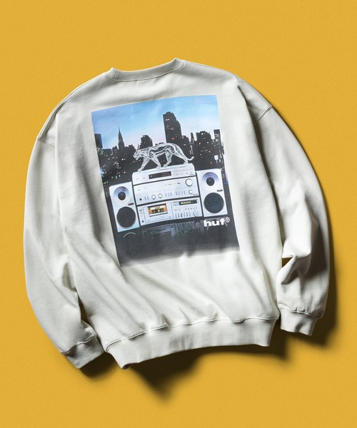 HUF（ハフ） トレーナー スウェット MIDNIGHT RADIO CREW メンズ