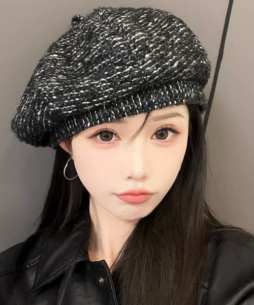 MARINE SERRE（マリーンセル） 帽子 ベレー帽 MOON LOGO FELTED WOOL