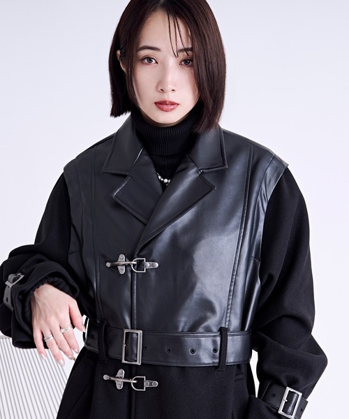 トレンチコート コート ファイヤーフックキリカエロングコート/UNISEX メンズ レディース_16