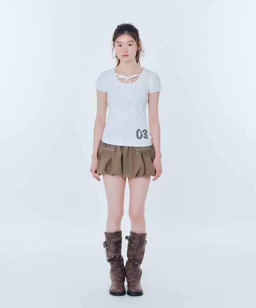 「FCMM」 半袖カットソー MEDIUM チャコールグレー レディース_画像2