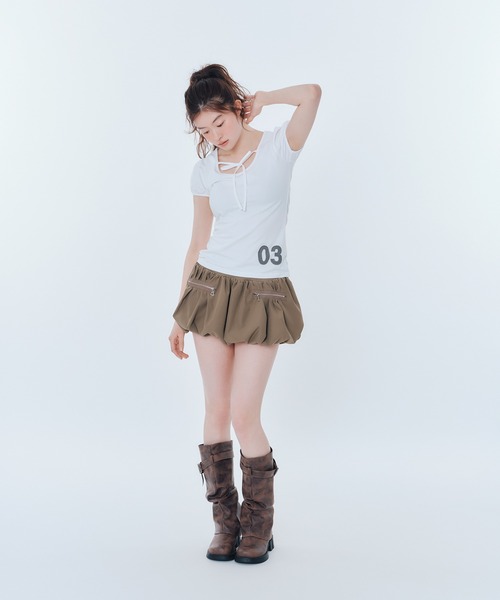 「FCMM」 半袖カットソー MEDIUM チャコールグレー レディース_画像4