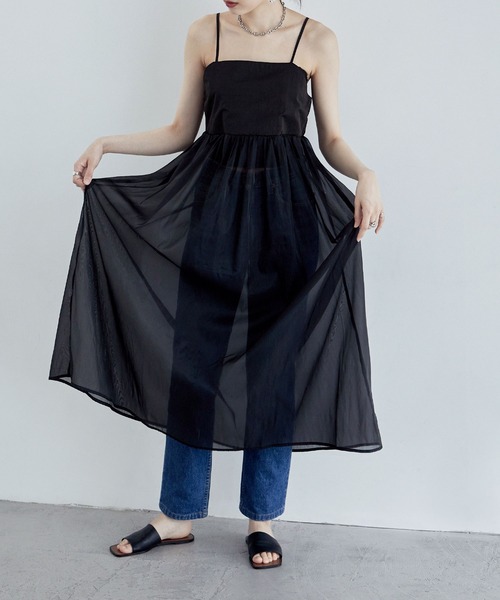 「etoll.」 キャミソールワンピース M ブラック レディース_画像7