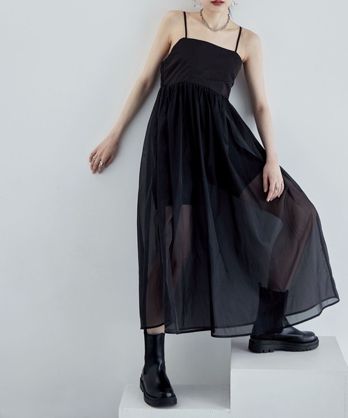 「etoll.」 キャミソールワンピース M ブラック レディース_画像8