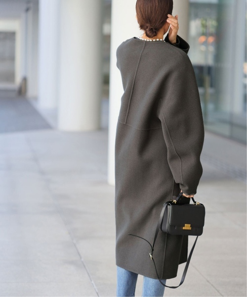 IENA（イエナ） ノーカラーコート 38 グレー レディース : ZOZOTOWN