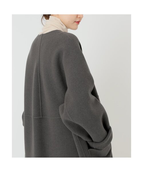 IÉNA イエナ　グレー グレージュ ウールコート　ロングコート　 コート 日本製✨IENA イエナ ウールコート ノーカラーコート グレージュ 金具