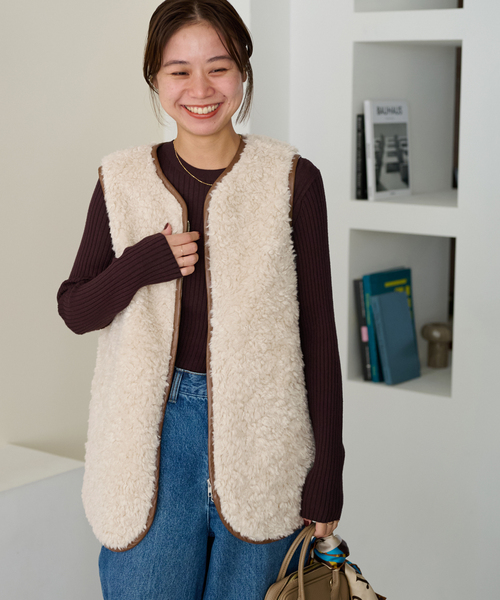 JOURNAL STANDARD relume ファージップベス WEB限定追加》シープフェイクファージップベスト（ベスト）｜JOURNAL