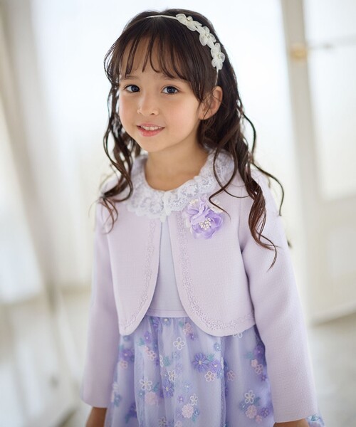 anyFAM アンサンブル ノーカラージャケット ノースリーブワンピース 女の子 裾スカラップノーカラージャケット / ANY KIDS | ファッション通販