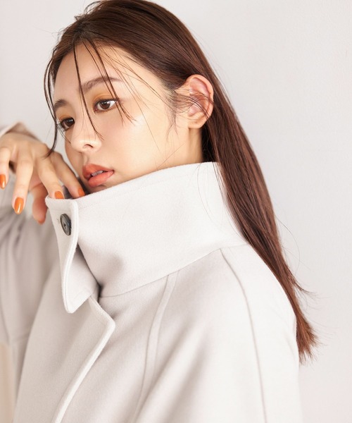 「mysty woman」 チェスターコート SMALL アイボリー レディース_画像4