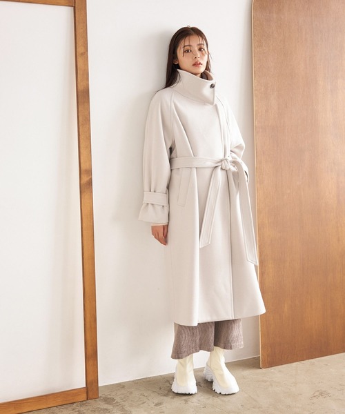 「mysty woman」 チェスターコート SMALL アイボリー レディース_画像6