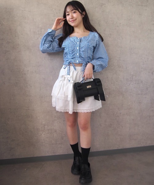 Mejoul スカート 「2026春夏新作」「インパン付き」リボンフリル