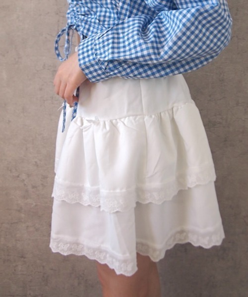 h.naoto FRILL ティアード フリル リボン　スカート h.NAOTO FRILL 十字架モチーフ2WAYボリュームスカート h.NAOTO】 Rose