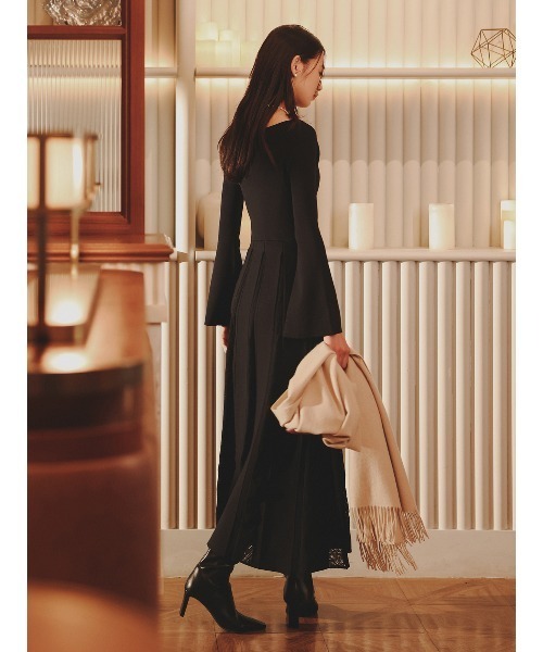 anuans（アニュアンス） ワンピース モヘアプリーツニットワンピース