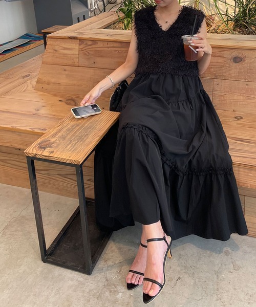 「NOAHL」 キャミソールワンピース M ブラック レディース_画像6