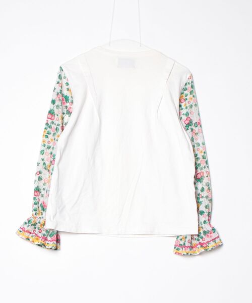 「MUVEIL」 花柄長袖カットソー 38 ホワイト レディース_画像2