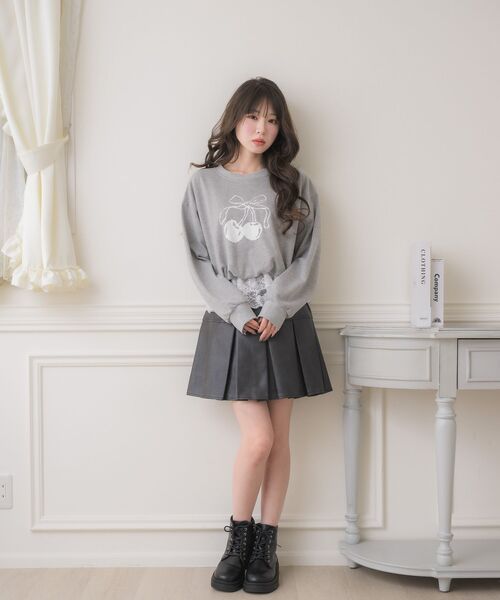 「ems excite」 スウェットカットソー FREE ダークグレー レディース_画像3