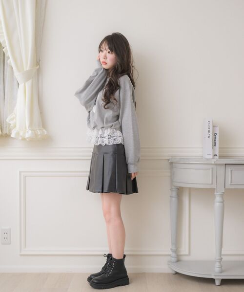 「ems excite」 スウェットカットソー FREE ダークグレー レディース_画像6