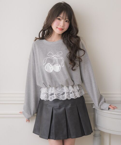 「ems excite」 スウェットカットソー FREE ダークグレー レディース_画像7