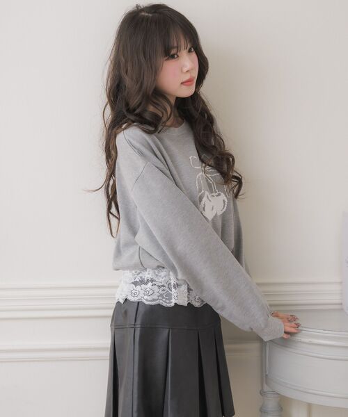 「ems excite」 スウェットカットソー FREE ダークグレー レディース_画像8