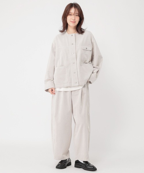 アピースオブライブラリー　コーデュロイ　ジャケット　ノーカラー studio CLIP（スタディオクリップ） ジャケット ノーカラージャケット