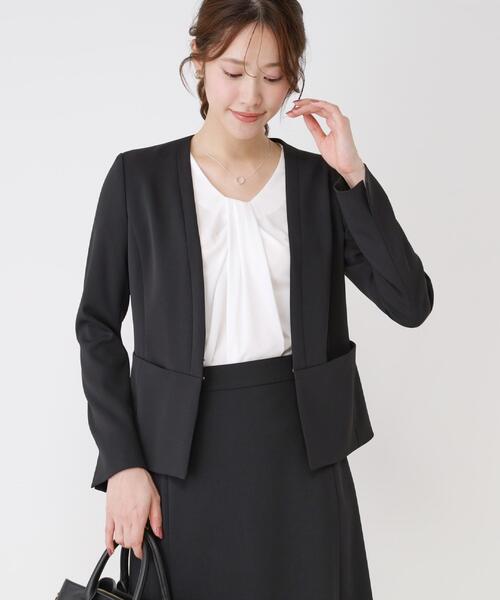 新品！クードシャンス　定価3.6万　洗える　スタイル美人　ジャケット　M 黒 新品！クードシャンス 定価3.6万 洗える スタイル美人 ジャケット M 黒