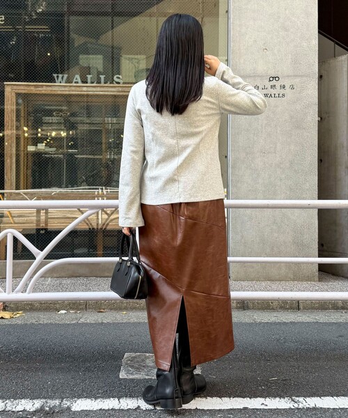 美品　エルメス　スカート　36ブラウン系 牛革　レザー 美品 エルメス スカート 36ブラウン系 牛革 レザー エルメス 22SS