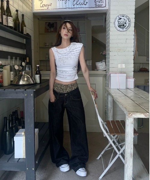 「almo」 「Lampoon」デニムパンツ SMALL ブラック レディース_画像4