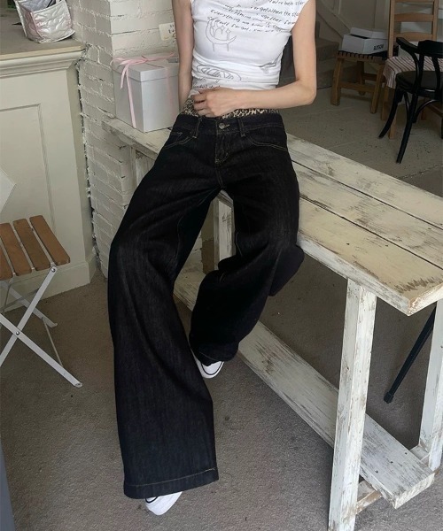 「almo」 「Lampoon」デニムパンツ SMALL ブラック レディース_画像5