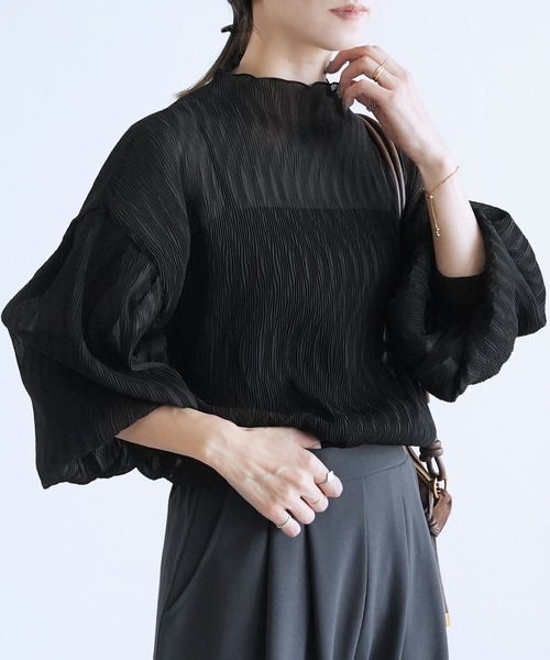 「reca」 長袖ブラウス M ブラック レディース_画像2