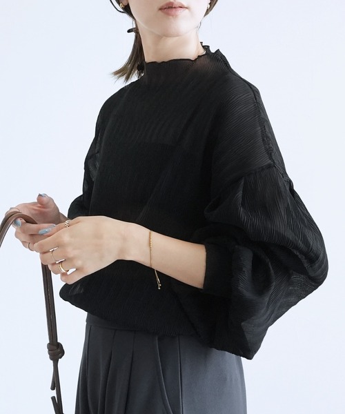 「reca」 長袖ブラウス M ブラック レディース_画像6