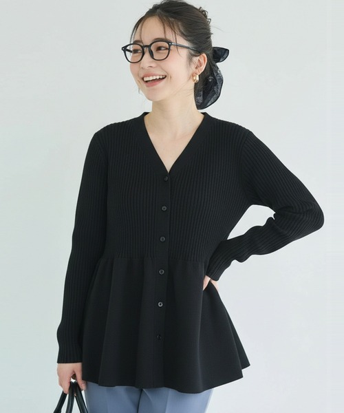 coca（コカ） カーディガン ペプラムニットチュニックカーディガン