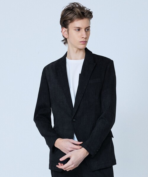 五大陸　オンワード樫山　黒 ラムレザー テーラードジャケット　L デニスラテーラードジャケット(M ブラック): ジャケット/アウター