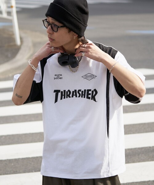 「THRASHER」 半袖Tシャツ LARGE オフホワイト メンズ_画像5
