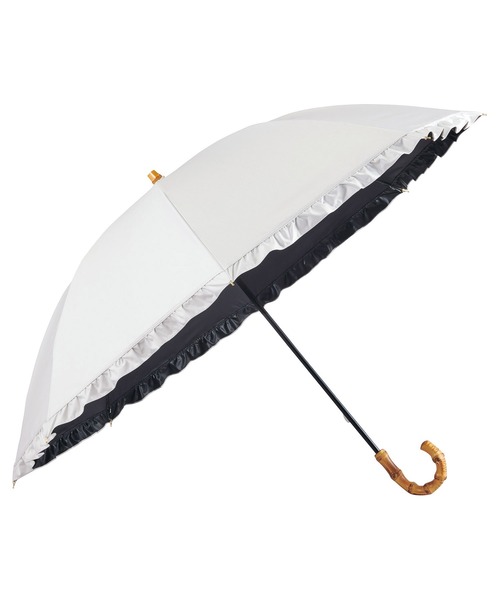 UVO 最強の日傘 ブラック 大きめ55cm フリル　新品未使用 UVO（ウーボ） 日傘 uvカット 傘 完全遮光100% 最強の日傘「」大きめ