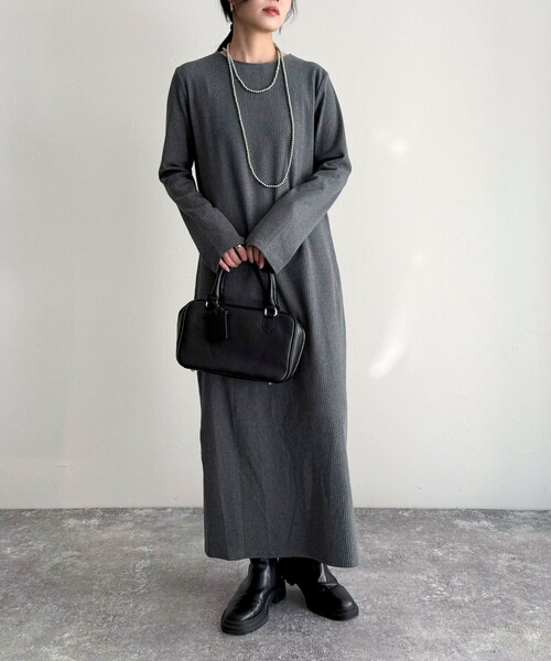 「fredy emue」 長袖ワンピース 38 ブラック レディース_画像2