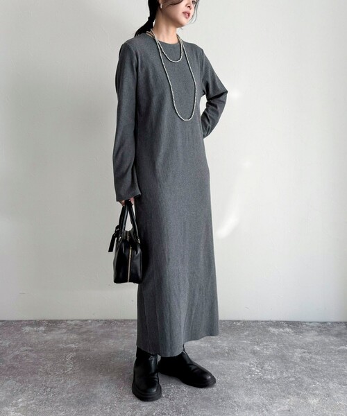 「fredy emue」 長袖ワンピース 38 ブラック レディース_画像3