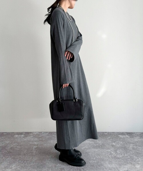 「fredy emue」 長袖ワンピース 38 ブラック レディース_画像5