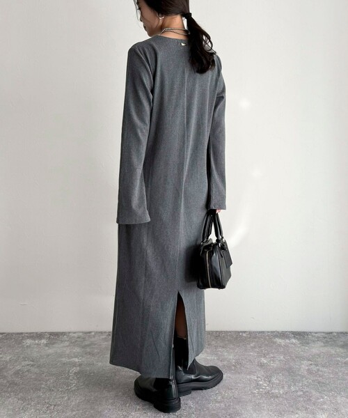 「fredy emue」 長袖ワンピース 38 ブラック レディース_画像6