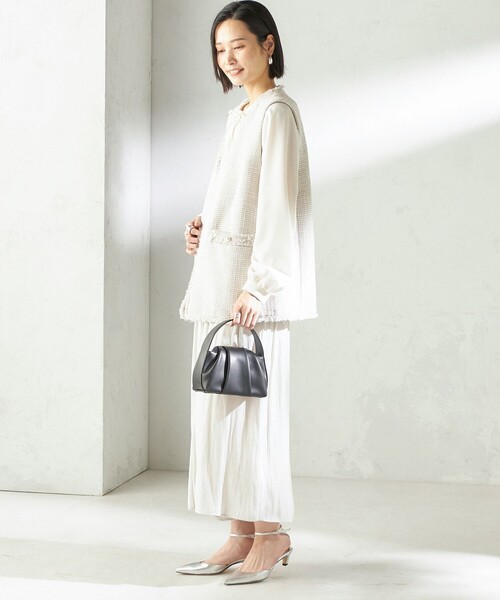 SHIPS（シップス） パンツ 「手洗い可能」カッセン パウダー サテン