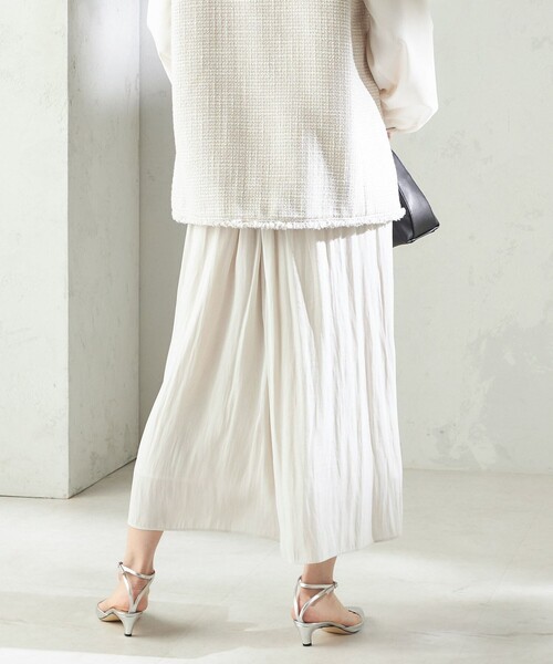 うさと　スカートパンツ SHIPS（シップス） パンツ 「手洗い可能」カッセン パウダー サテン