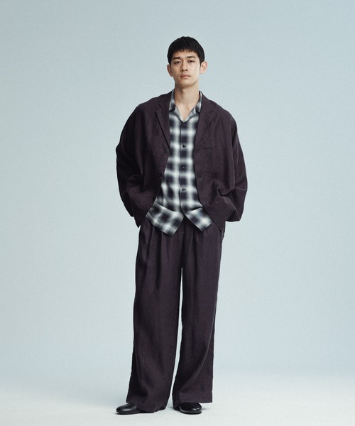 ADAM ET ROPE リネンストレッチシャツジャケット ADAM ET ROPE'（アダムエロペ）の「リネンストレッチシャツジャケット