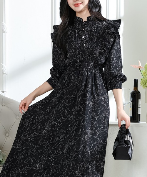 「Lace Ladies」 長袖ワンピース S アイボリー レディース_画像8