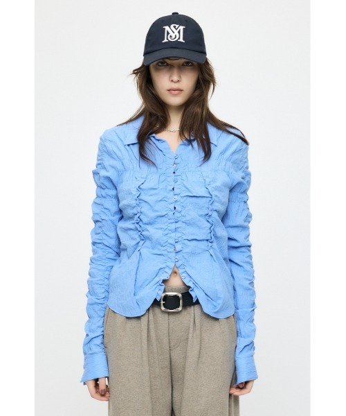 フリンジオーバーシャツ　moussy MOUSSY FRINGE OVER シャツ L/KHA1 -靴＆ファッション通販 ロコンド